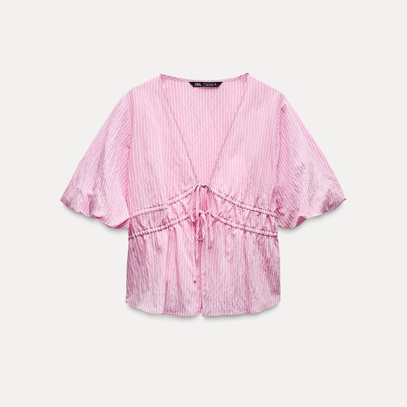 Zara Tops - Zara Striped Top with Ties M
